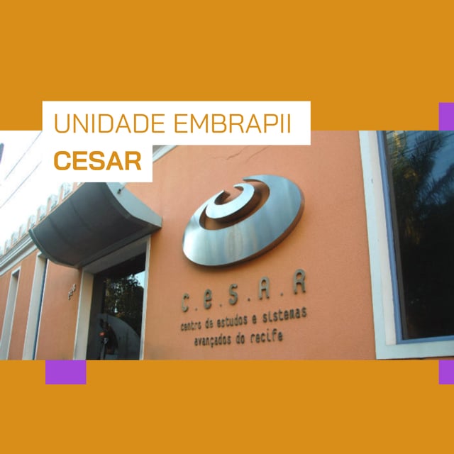 Card oficial da Rota Inovadora Pernambuco 2024, unidade EMBRAPII CESAR.